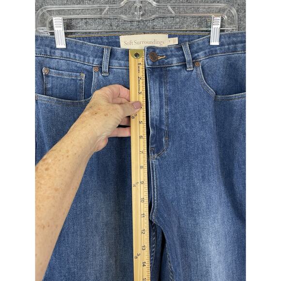 Soft Surroundings The Ultimate Denim Relaxed Straight Jeans size 14 Med wash - Picture 6 of 16